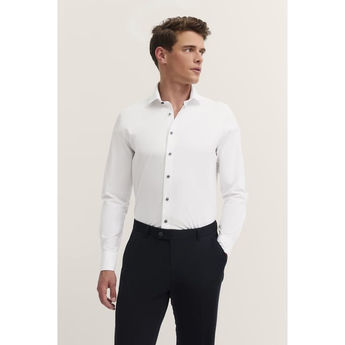 Bugatti Herren Jersey shirt met Kent kraag