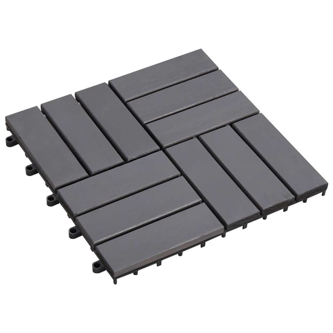 vidaXL - Terras - Tegel - 10 - st - Grijs - 30 - x - 30 - cm - Acaciahout