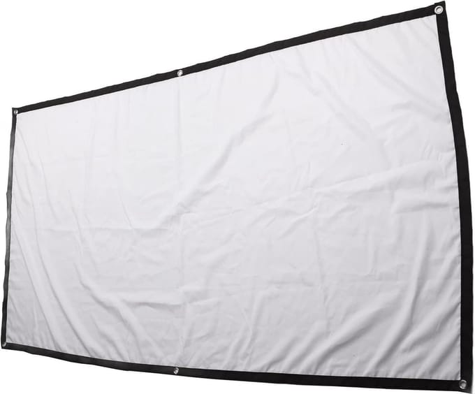 Projectiescherm - Draagbaar Scherm - Thuisbioscoop Creëren - Rimpelvrij Polyester - 72 Inch - Wit