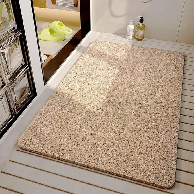 Douchemat Antislip - Badmat Vloermat - Veilig Douchen - Zonder Zuignappen - 150x150 cm - Beige