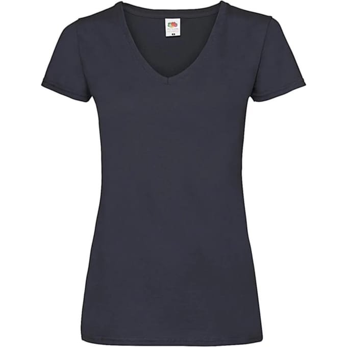 Dames-T-shirt met V-hals Fruit of the Loom Valueweight
