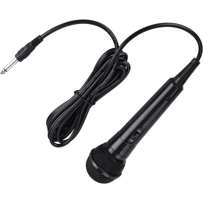 Microphone dynamique filaire portable à bobine mobile pour une voix claire pour le karaoké (Noir) noir