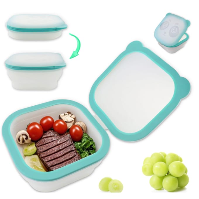 Opvouwbare Voedselbewaardoos 800ML Magnetische Sluiting Zelfsluitend Silicone Luchtdichte Opslag L(for 6.5-9kg) white