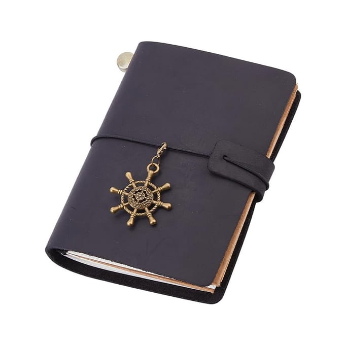 Dailygoods - Handgemaakt Echt Lederen Reisdagboek met Legering Charme