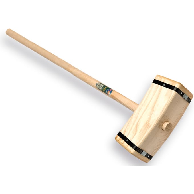 Houten sleg met ronde ATLAS steel 100 cm