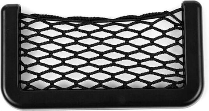 DrPhone SB1 – Opbergtas Voor Auto – Net - Vak - Stevig – Nylon Gaas – 8cm X 20cm - Zwart