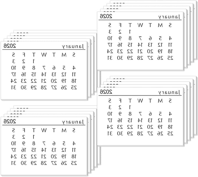 Mini Kalender - Afscheurkalender Bureaukalender - Scrapbooking Planning - Compact Ontwerp - 7 x 5 cm - Zwart Wit