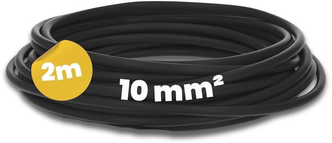 2 meter H07V-K 10 mm² zwarte bedradingskabel - flexibele aderkabel voor schakelkastsystemen