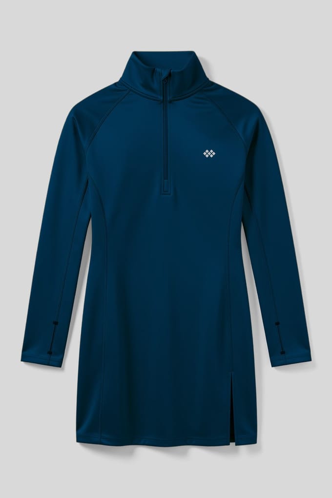 Langemouwen Brei Tuniek Top Met Halve Turtleneck