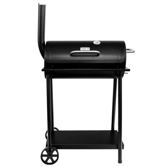 Mega-M Barrel - Houtskoolbarbecue - Met schoorsteen - Ingebouwde thermometer - Dubbel grillrooster