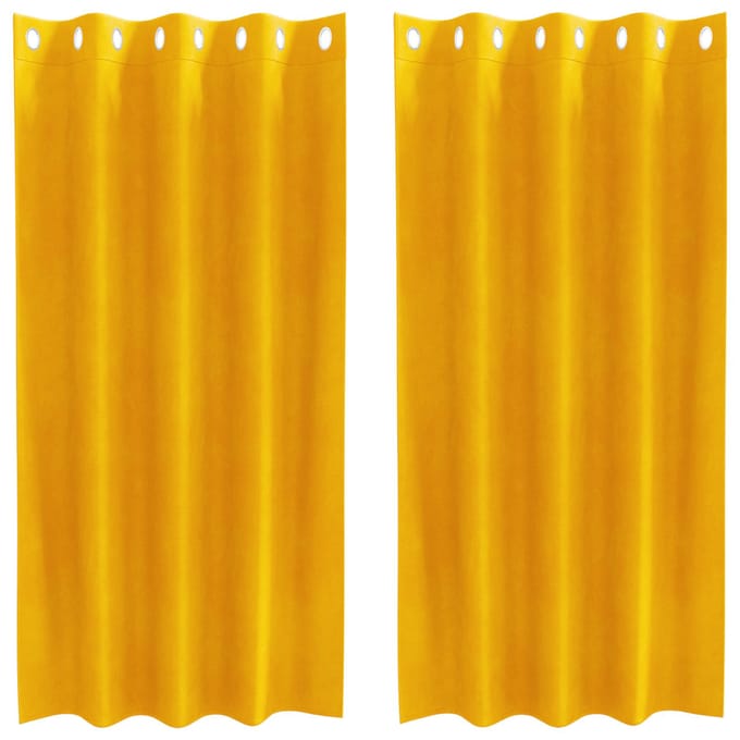 vidaXL - Gordijnen - 2 - st - Mosterdgeel - 140 - x - 175 - cm - fluweel