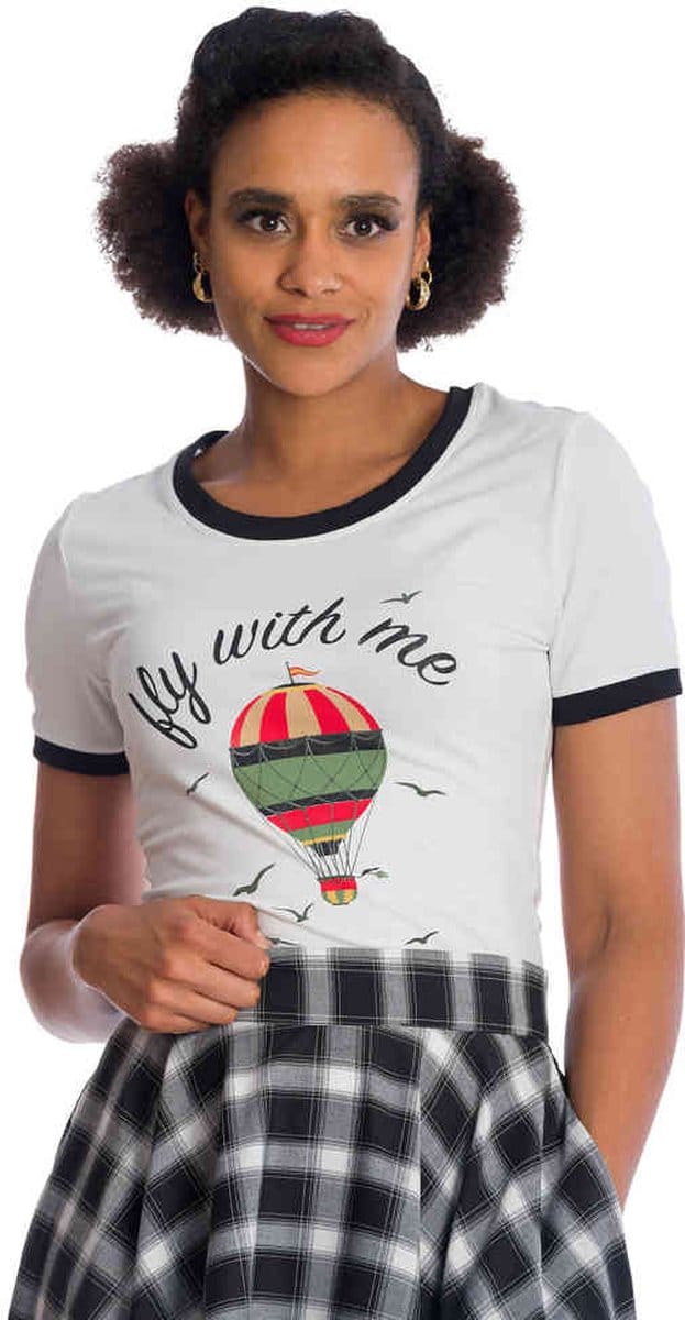 Banned - Fly With Me Dames T-shirt - 2XL - Wit