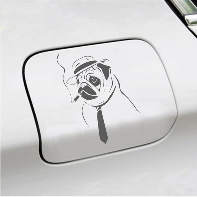 Bumpersticker - Hond Rokend - 10 X 13,6 - Antraciet