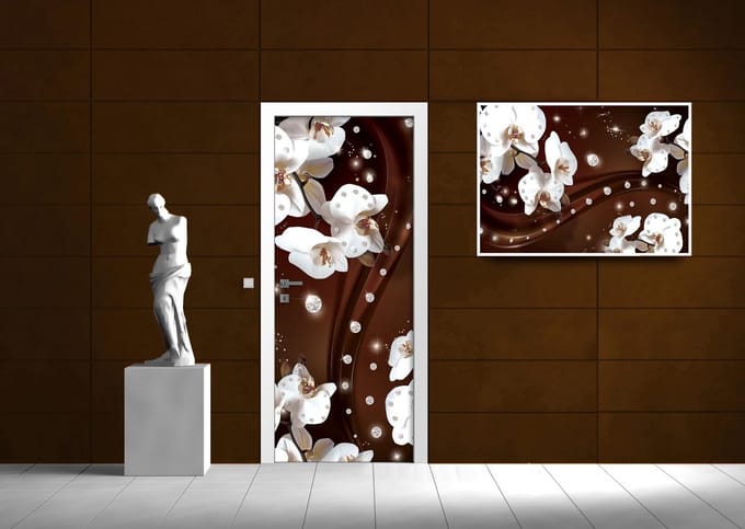 Flowers Orchids Pattern Photo Wallcovering
