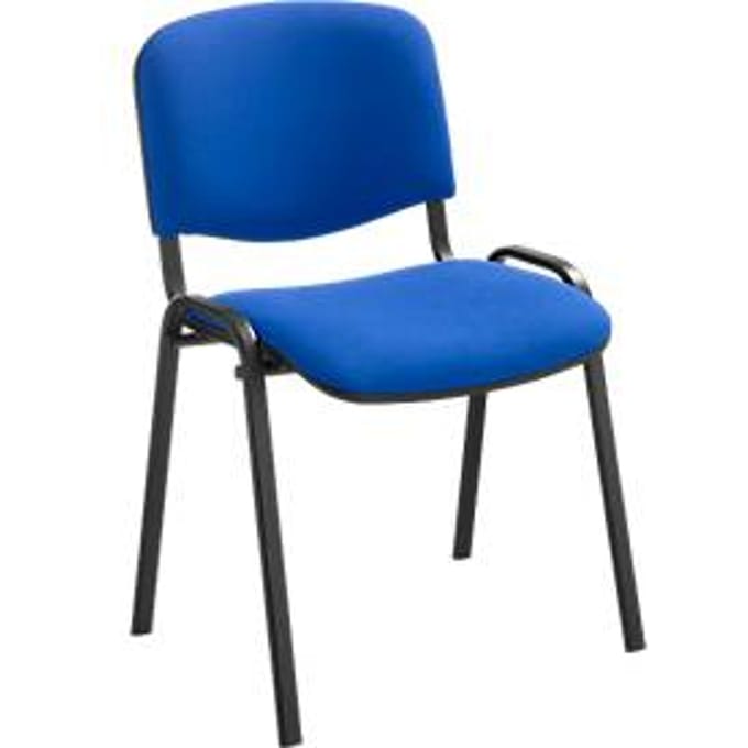 Bezoekerstoel ISO BASIC – stapelbaar - zwart onderstel - blauw