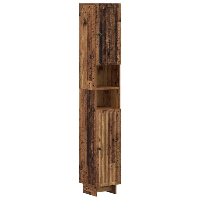 vidaXL - Badkamerkast - met - Open - Plank - EDE - Oud - hout - 30 - x - 31 - x - 190 - cm
