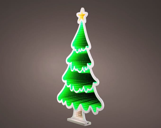 Grote LED Infinity kerstboom van 90 cm – Multicolor 3D-verlichting met 306 LED’s voor binnengebruik, perfect als eyecatcher in elk kerstinterieur