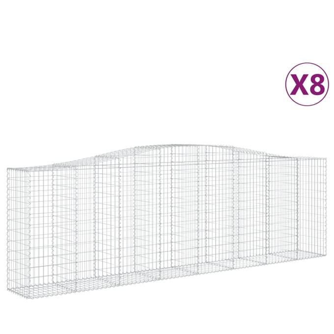 vidaXL - Schanskorven - 8 - st - gewelfd - 400x50x120/140 - cm - ijzer