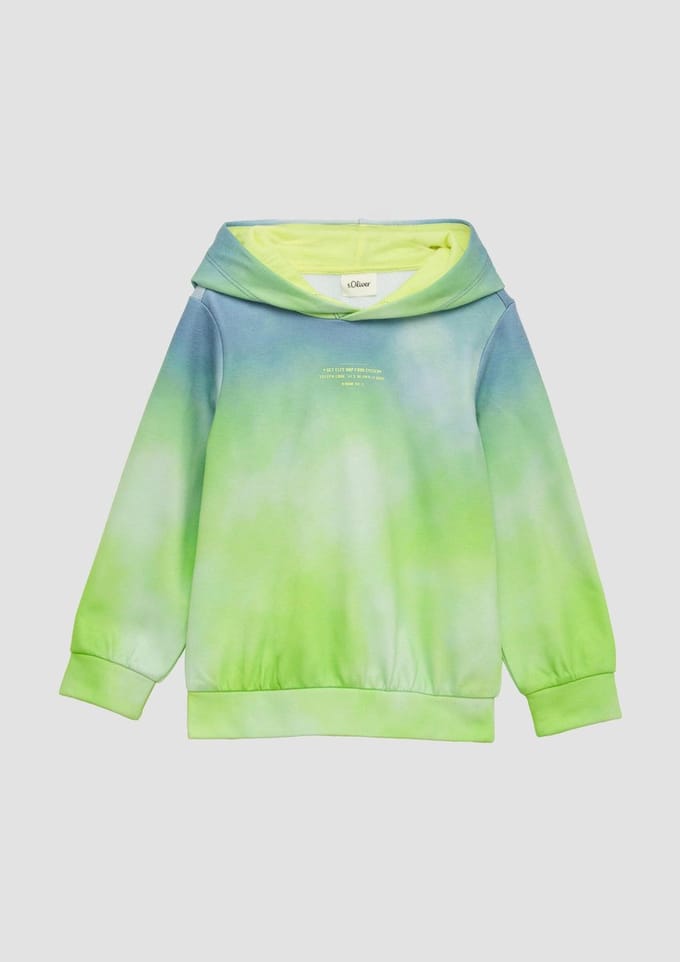 Regular fit hoodie van katoenmix met kleurverloop