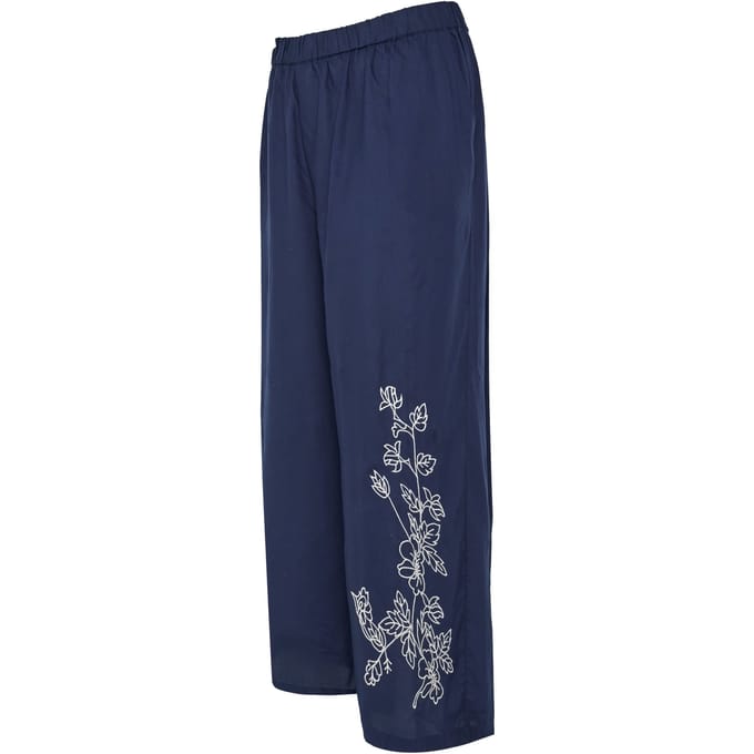 Yours Niimee Marineblauwe Broek Met Wijde Pijpensize 48