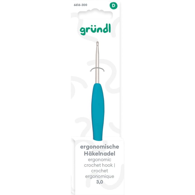 6616-300 ERGONOMISCHE HAAKNAALD MET RUBBERGRIP 3.00MM
