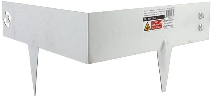 Talen Tools - Hoekborderrand - Verzinkt - Koppelbaar - 30 x 30 x 7.5 cm