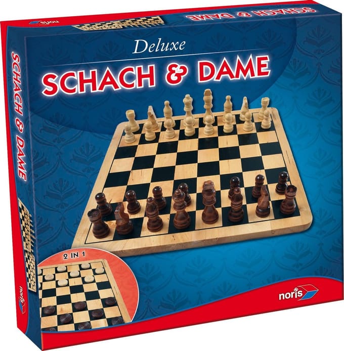 Schaken En Dammen Deluxe Hout 2-In-1 - Bordspel