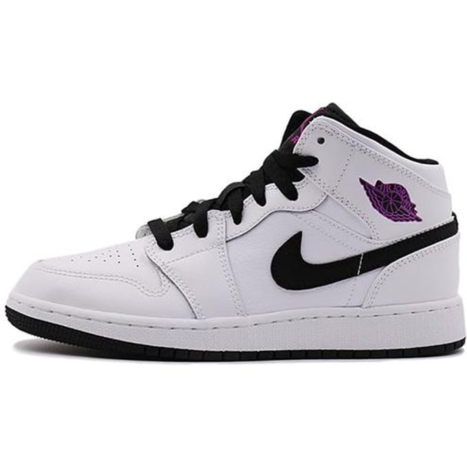 Jordan 1 Mid Wit Zwart Fuchsia Blast GS 555112-138 40.5