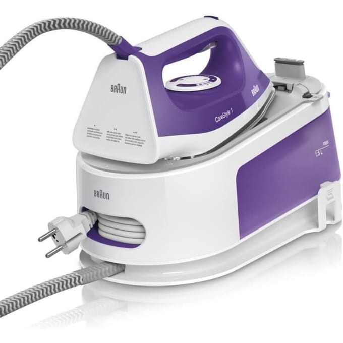Braun CareStyle 1 IS1014VI - Stoomgenerator - Handmatige instellingen - Auto-off - Violet/Wit
