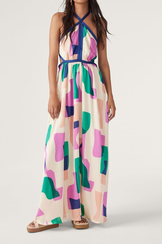 BA&SH Long Dress Ecru Maat: S | Maxi Jurken Outlet | Dames | Ecru