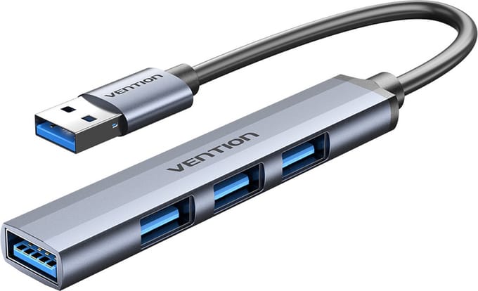 Vention Mini Hub USB 3.0 to USB 3.0/3x2.0 0.15m USB hub - 3 - USB 3.0 - Grijs