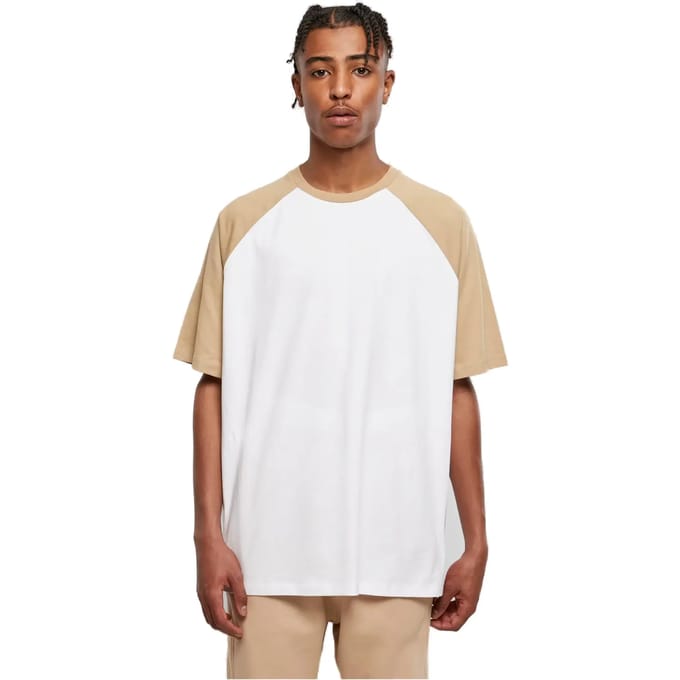 Urban Classics - Organic Oversized Raglan T-shirt - S - Wit/Beige