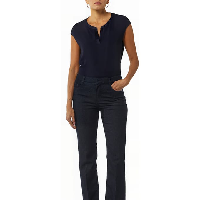 Korte Mouwen Jersey Blouse met Satijnen Afwerkingen Dames COMMA