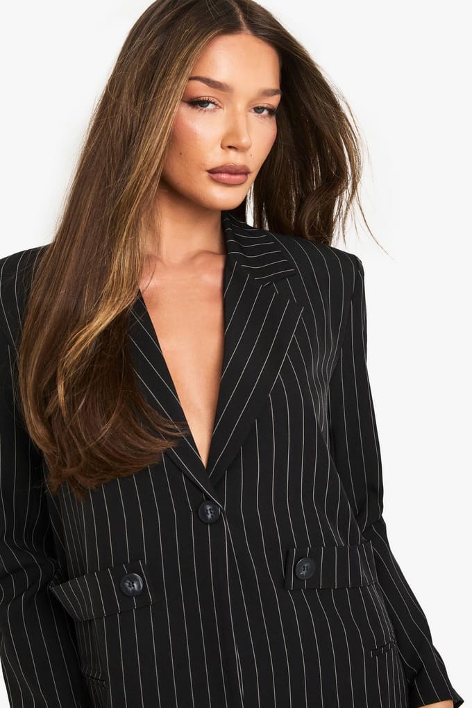 boohoo Dames Pocket Detail Oversized Boxy Blazer | Black | Maat: 8