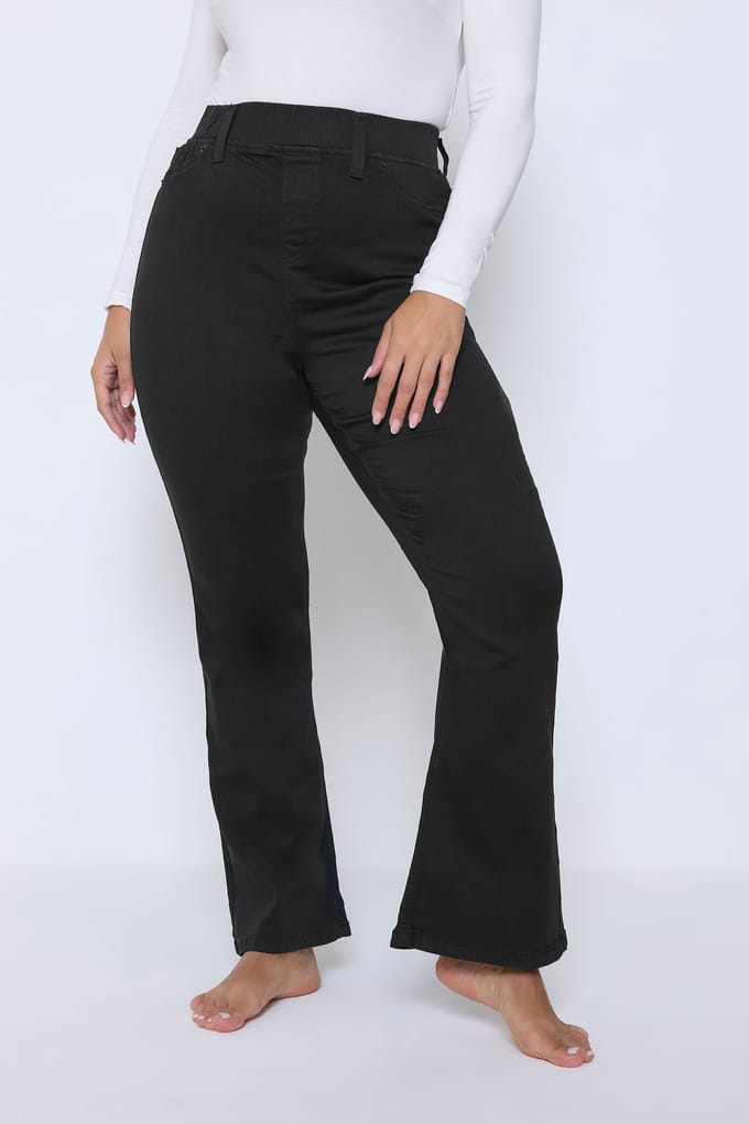 Yours Bootcut Jegging Met Hoge Elastische Taille In Zwart Size 48