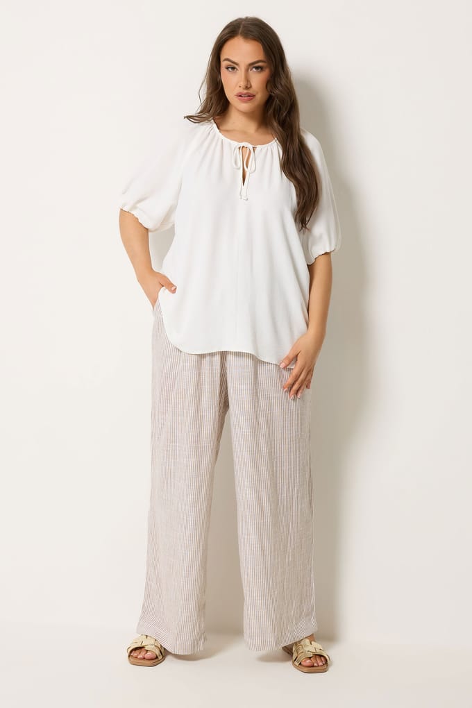 Yours Ivoorwitte Blouse Met Ballonmouwen Size 42