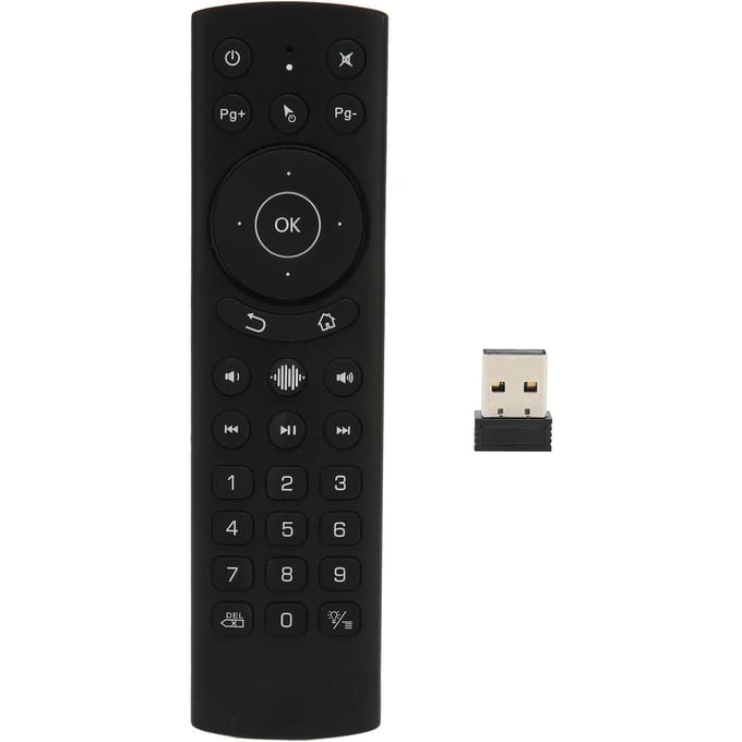 Bluetooth Afstandsbediening Spraak IR Leren Achtergrondverlichting Draadloze Muis Afstandsbediening voor TV Box Projector black