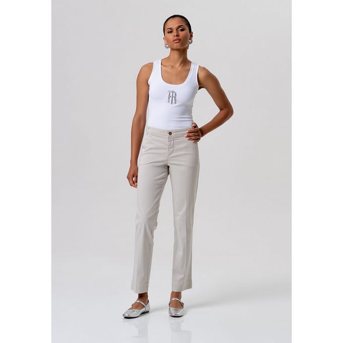 broek chino vrouw zand