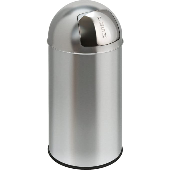 EKO - Pushcan 40 liter - Stainless steel - mat RVS - Prullenbak