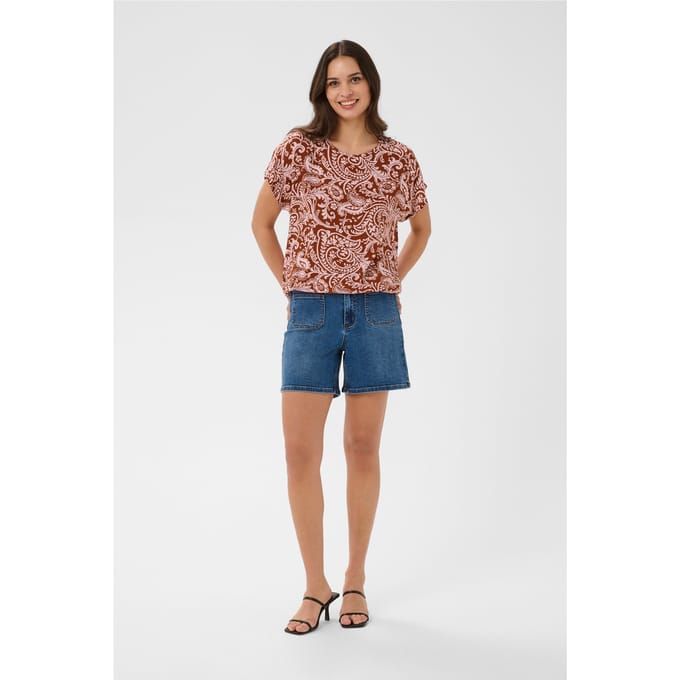 Blouse met korte mouwen KAlokia Blouse met korte mouwen Relaxed fit