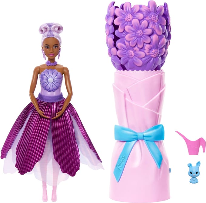 Barbie Petal Pop Geparfumeerde Modepop - Paarse Jurk