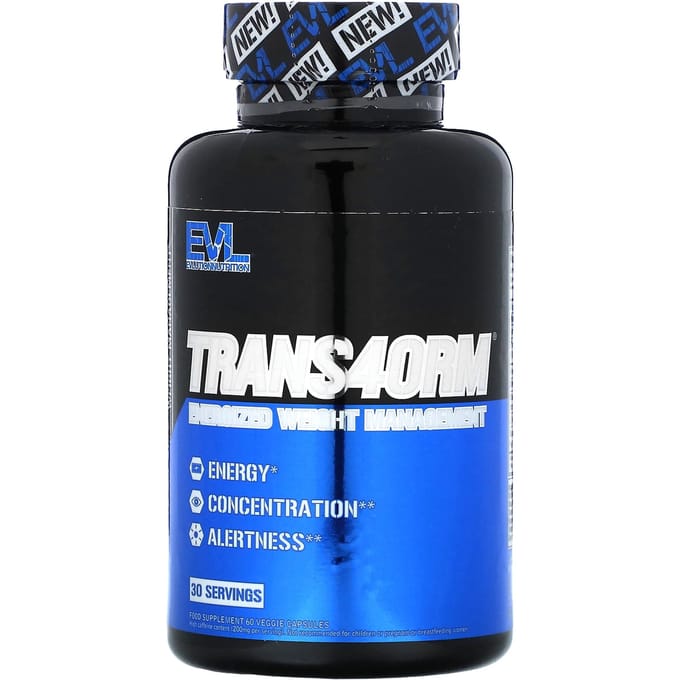 EVLution Nutrition, Trans4orm, Energielevering en Gewichtsbeheer, 60 vegetarische capsules