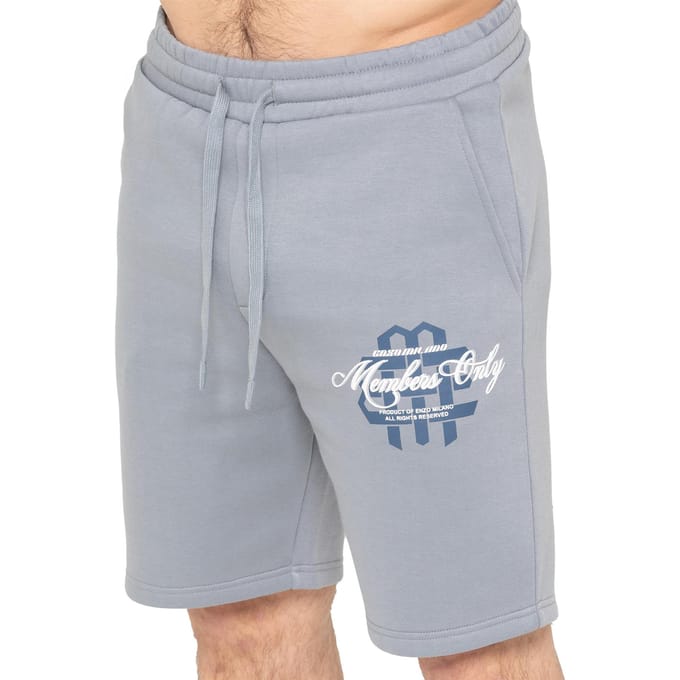 Enzo Milano Heren Bedrukte Fleece Korte Broek