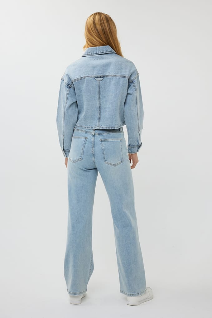 EsQualo Jacket Denim Short Oversized Blue Größe: 42 | Jeansjacken Outlet | Damen | Blau