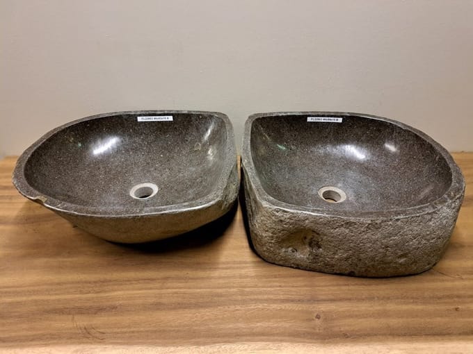2 waskommen uit 1 steen - 46x43x15cm - FL22863