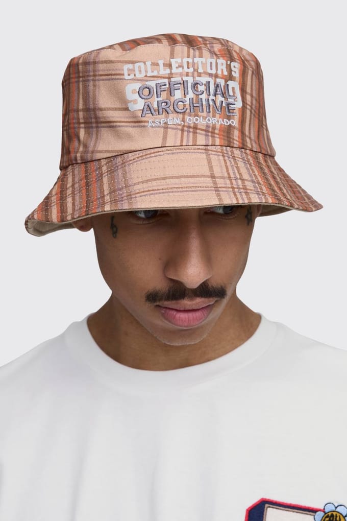 Officiële Archive Check Bucket Hat | Rust