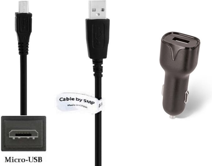 OneOne 2.1A Auto oplader + 1,0m standaard Micro USB kabel. Autolader adapter past op JBL Synchros, E25BT, PIVOT, REACT, Soundgear BTA, J56BT, Tuner 1, Micro 2