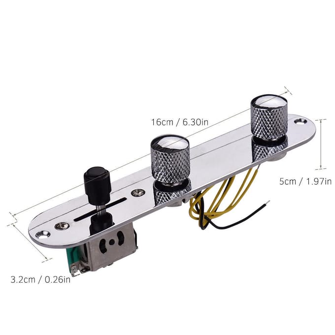 Tele Guitar Telecaster Pannello di controllo en sostituzione manopole per zilver