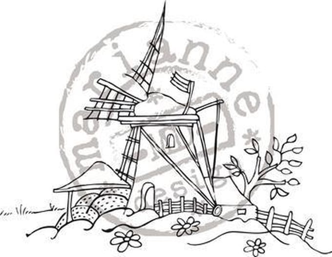 Marianne Design - Els Wezenbeek - Clearstamp - stempel Molen - EWS2201.