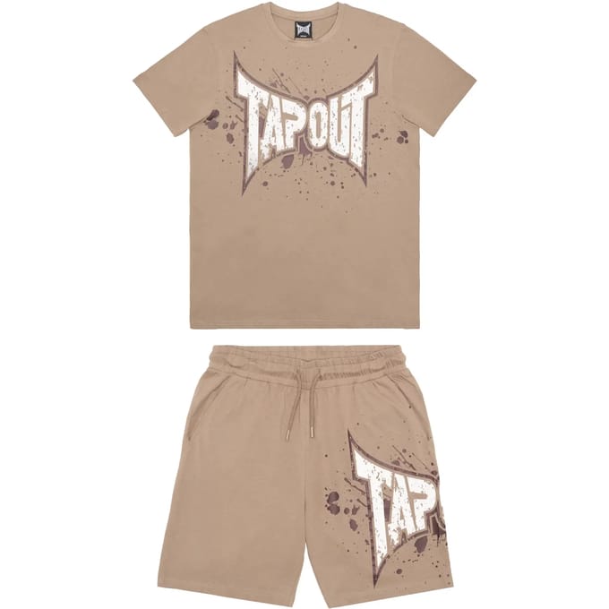 Tapout Dunlab Korte Mouw Set Beige S